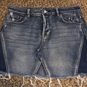 Multi colored denim skirt